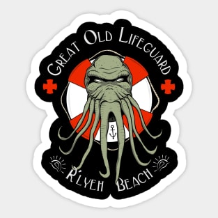 Great Old Lifeguard - dark background Sticker